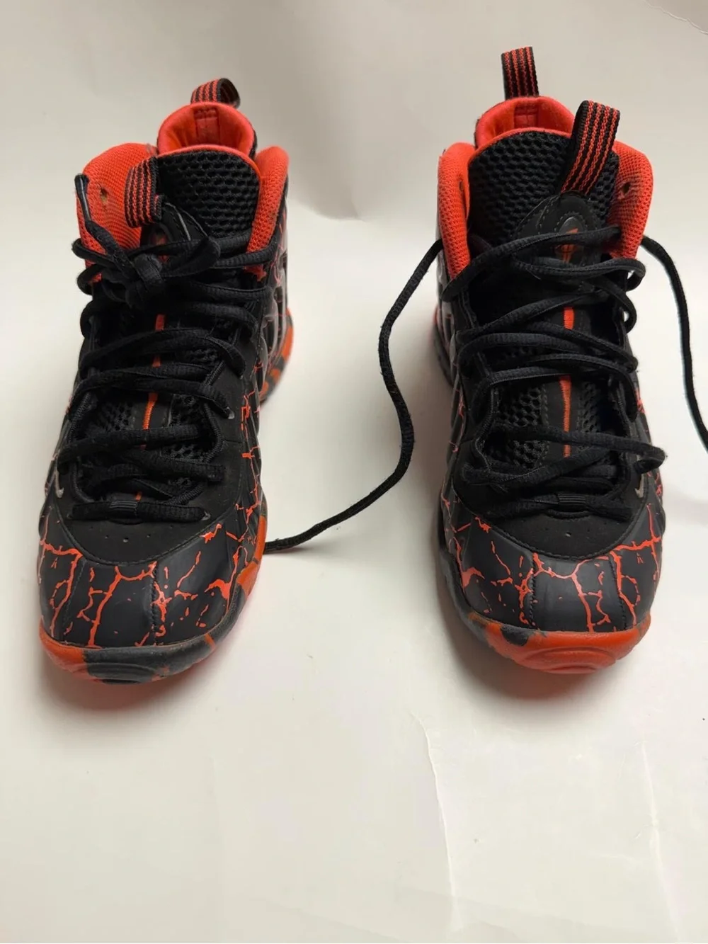 Nike little posite one Black & Orange Athletic Sneakers shoes size 4y